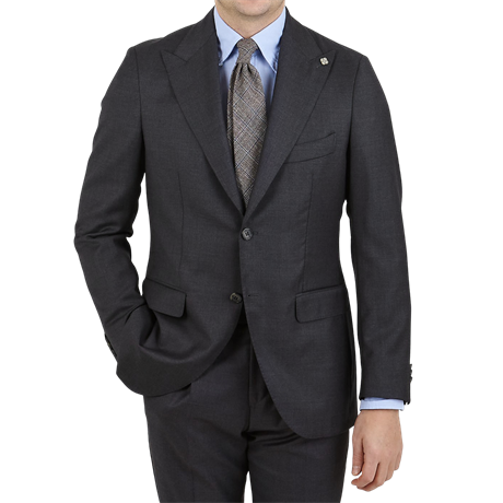 FilipTrento_Studio-73-Grey-Super-130s-Wool-Peak-Lapel-Suit-Blazer-Front